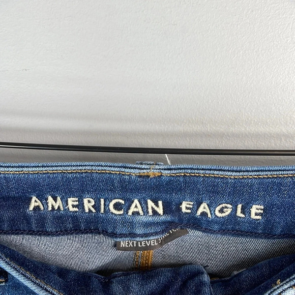 AMERICAN EAGLE Curvy Hi-Rise Jegging Jeans Blue Dark Wash Denim Stretch Size 6 - Picture 7 of 12